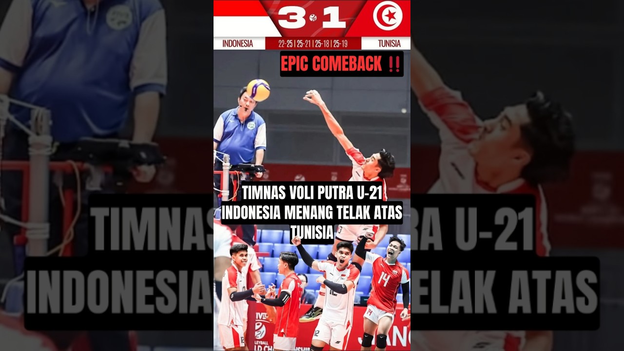 Timnas Voli Putra Indonesia U-21 Tumbangkan Tunisia