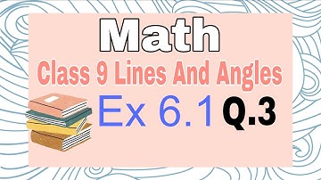 Lines And Angles Ch 6 | Ex 6.1 Q.3 | Class 9 Math | Video 7 |