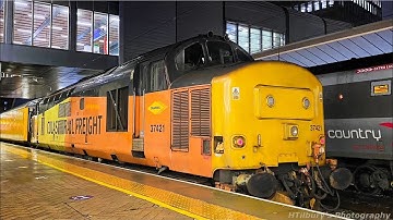 Class 37: 37421 Thrashes Out Of Reading On A Test Train