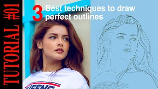 How to draw accurately from reference image | Perfect Outlines | Accurate Drawing Tutorial