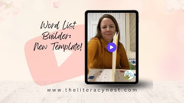 Word List Builder: New Template! | Emily Gibbons | The Literacy Nest