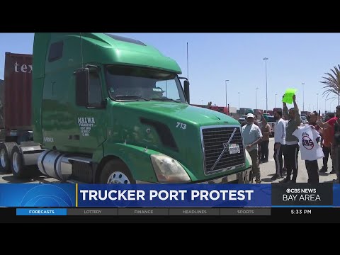 Independent truckers protest at Port of Oakland over worries about AB5