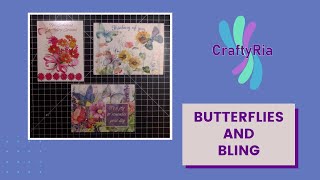 Upcycled Cards with Beebeecraft Butterflies and Bling