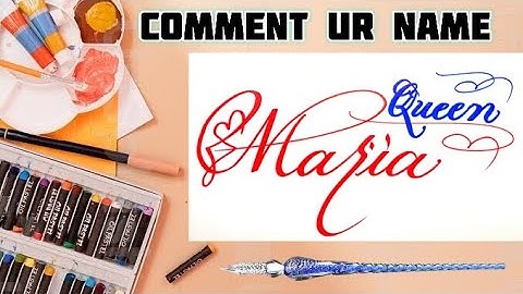 Maria Queen Name Signature Calligraphy Status | How to Draw, Cursive Calligraphy with Cut Marker