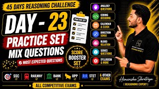 Day 23 🔥 Reasoning Practice Set | SSC, Railway, Bank, UPP, STET | 45 Days Reasoning Challenge