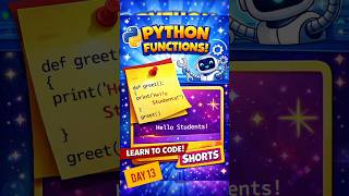 🎬 Day 13 – Functions in Python ⚙️ #shorts