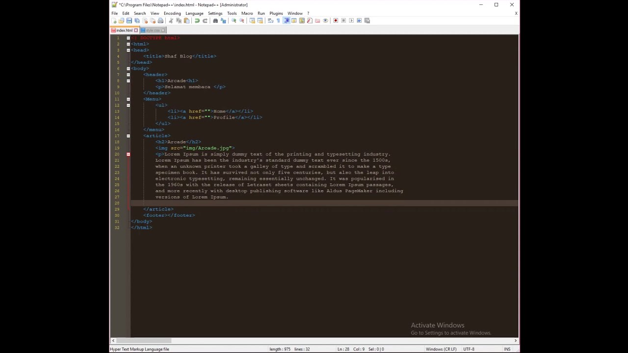 Membuat Web Html - Notepad ++ - YouTube