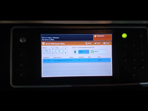ADJUST XEROX 5855 TONER DISPENSE TIME NVM VALUES FOR BATTER PRINT QUALITY