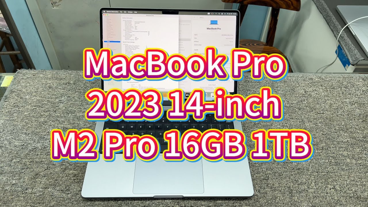 2023 MacBook Pro 14 inch M2 Pro, 16GB RAM, 1TB storage, battery at