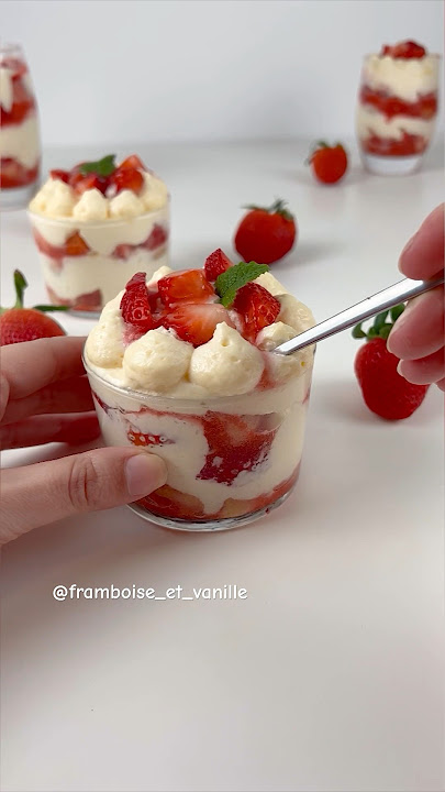 Tiramisu fraise 🍓 recette en description #tiramisu #fraise #recette #recettefacile