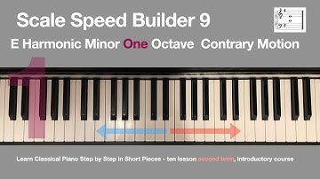 9. E Minor Harmonic 1 Octave Contrary motion scale speed builder