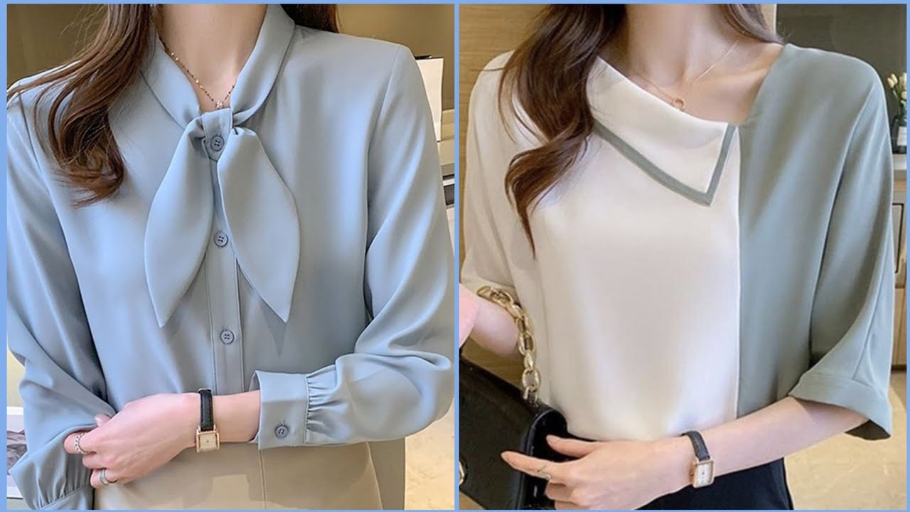 40 days working women office wear blouse designs ideas classy tops designs ideas 2k22 YouTube