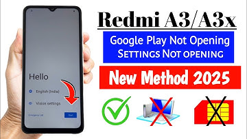 Redmi A3/A3x FRP Bypass Google Account without PC Updated Activity Launcher Working - New Method 