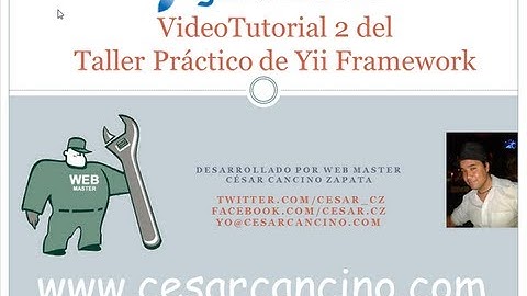 VideoTutorial 2 del Taller Práctico de Yii Framework. Controladores y Vistas. URLs limpias.