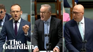 Albanese and Dutton accuse the Greens in parliament of 'inflaming tension' at protests