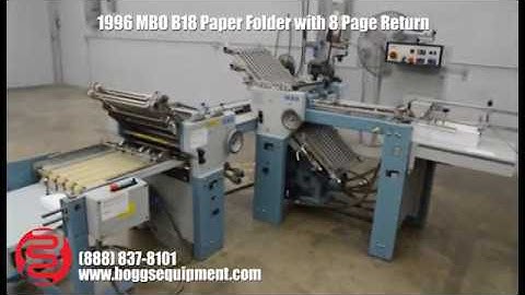 1996 MBO B18 Paper Folder with 8 Page Return