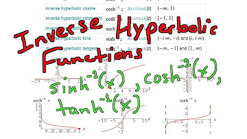 Inverse Hyperbolic Functions - Inverse sinh(x), cosh(x), tanh(x)