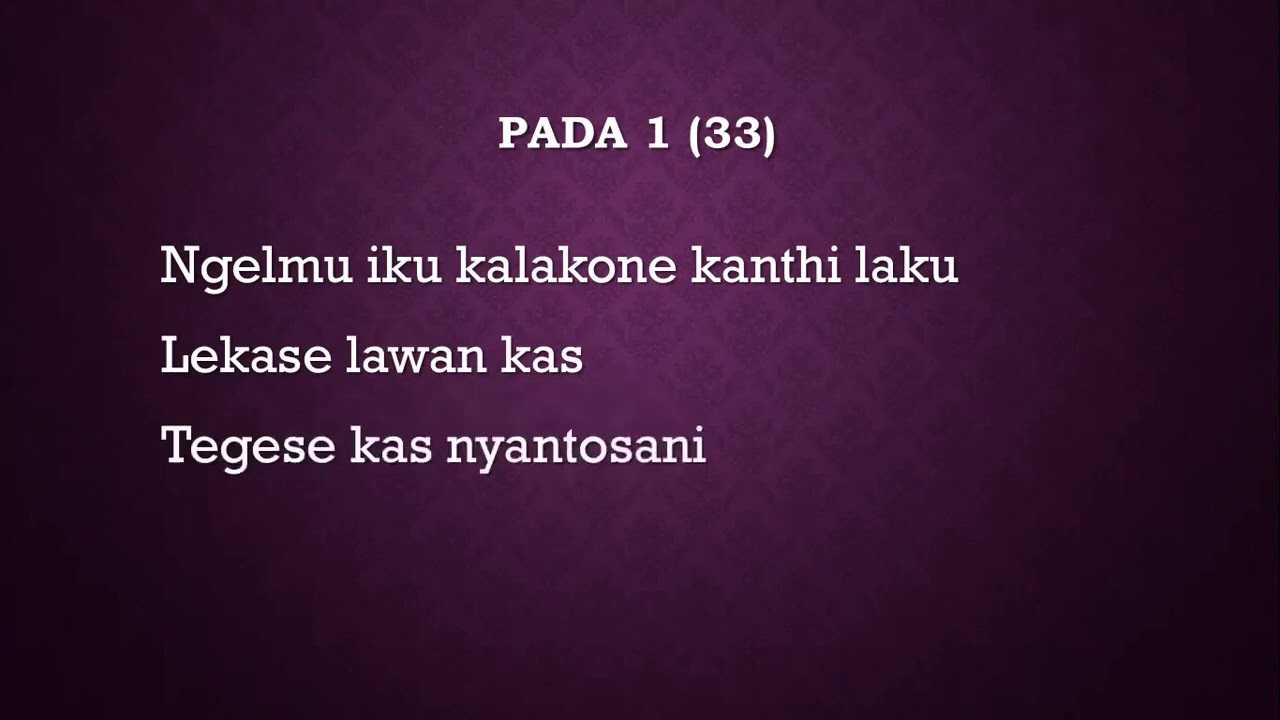 Isi Serat Wedhatama Pupuh Gambuh Serat Jawi