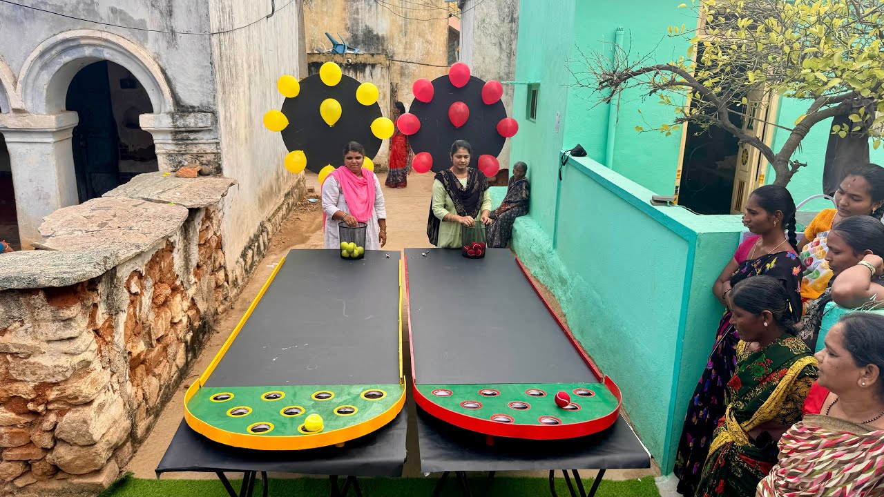 Roll the ball 🥎 into the hole 🕳️ and pop all balloons 🎈 challenge|| Village Avengers