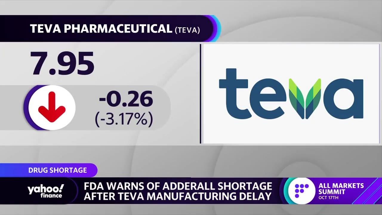 warns of Adderall shortage after Teva delay -