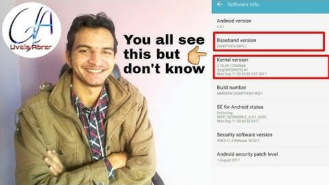 What is Baseband version & Kernal version? ||Smartphone setting || Uvais Abrar