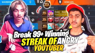 World Record😱I Broke 99+ Streak  🥶Of घमंडी hacker YouTuber🤬Glitch user Exposed😡