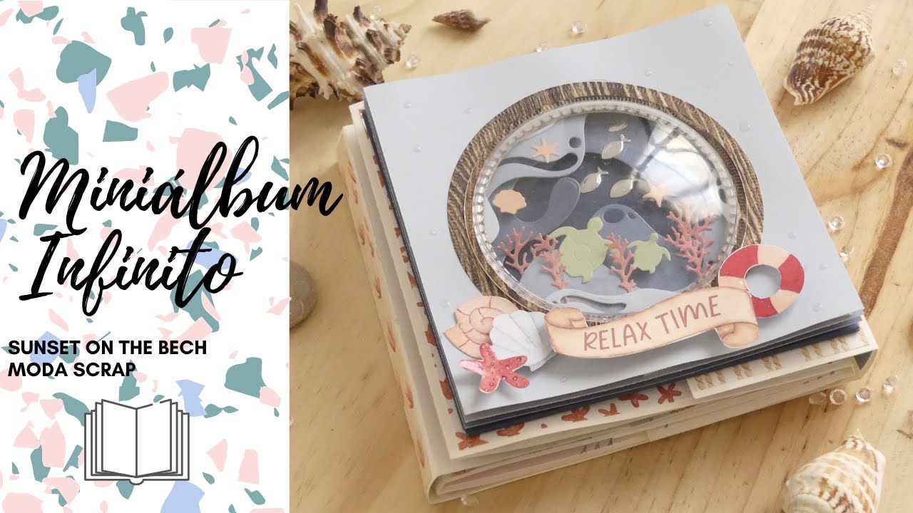 MINIÁLBUM DESPLEGABLE VERANO - SUNSET ON THE BEACH DE @ModaScrapOfficial