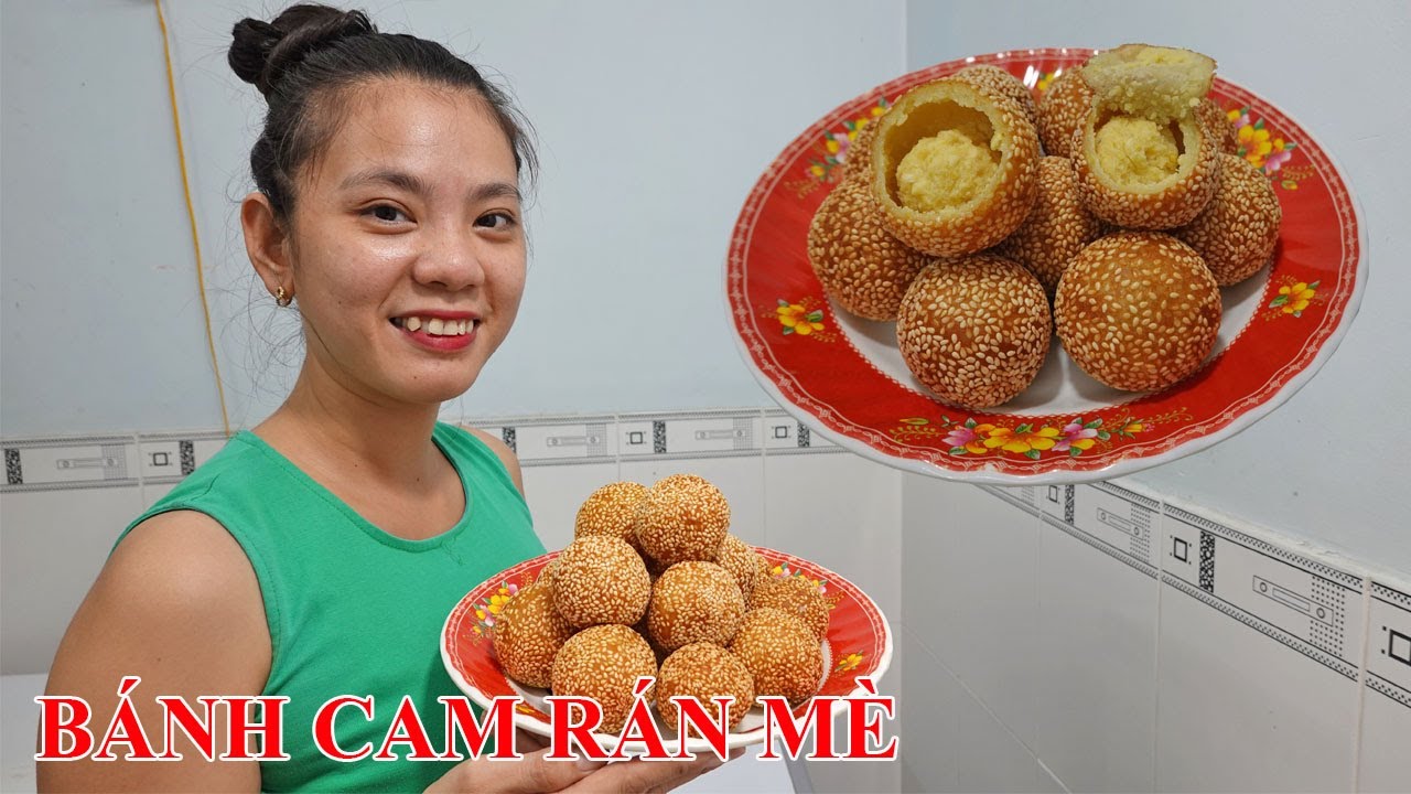 Cách làm bánh cam rán mè dẻo ngon cho gia đình ăn vặt mùa mưa - YouTube