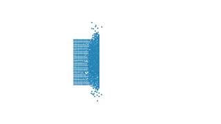 SPH simulation of flow intercepted by a wall