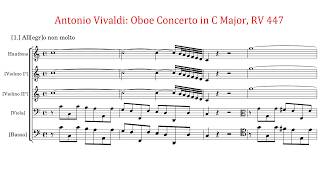 Antonio Vivaldi: Oboe Concerto in C Major, RV 447 {Score video}