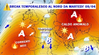METEO: PAUSA DAL CALDO AFRICANO CON RITORNO DI FORTI TEMPORALI E ALLERTA GRANDINE SUL NORD ITALIA!