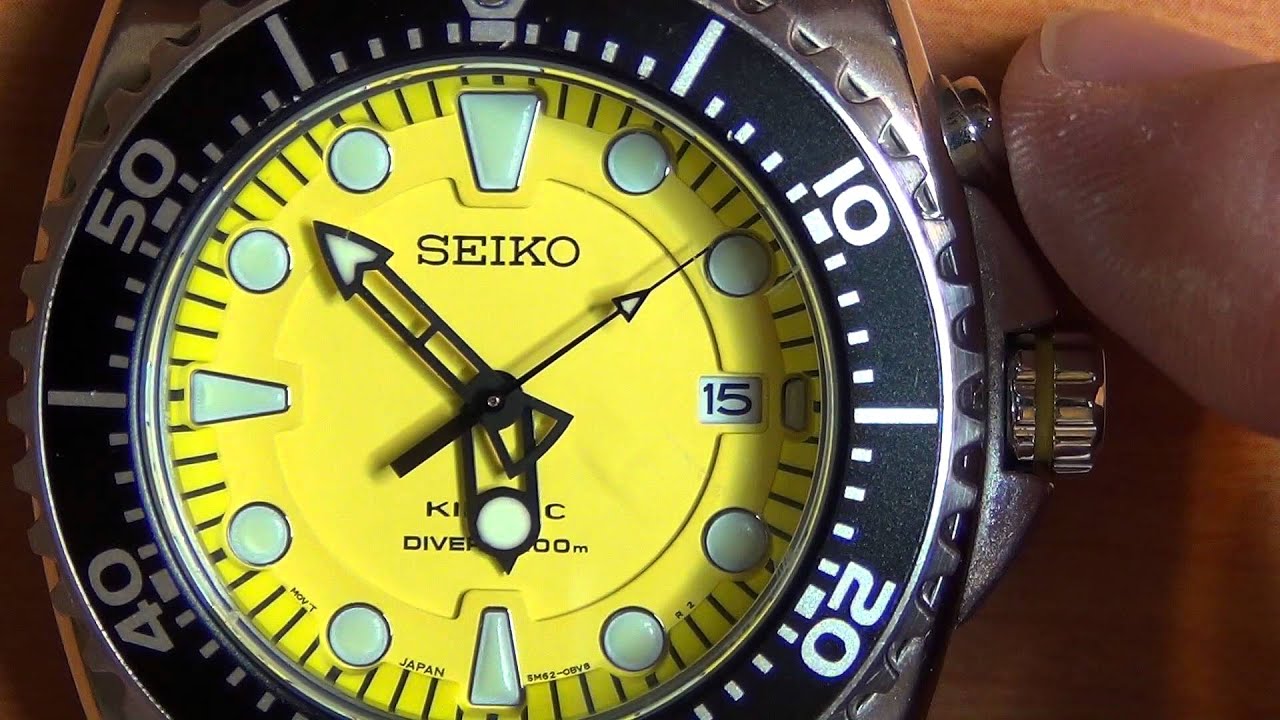 Wrist Watch Review: Part 6 - Seiko Kinetic (SCUBA) Diver's 200m wrist watch  - 5M62 - YouTube