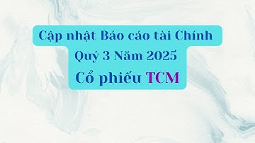 Cập nhật Báo cáo tài chính Quý 3 Năm 2025 của cổ phiếu TCM