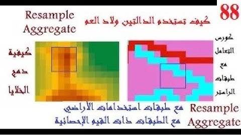 88- كورس"محلل GIS" التعامل مع طبقات الراستر:9- دمج الخلايا في الطبقات الراستر "Resample & Aggregate"