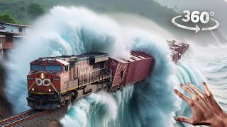 360° VR Disaster: Train Cliff Plunge Amidst Tsunami Chaos by BRIGHT SIDE VR 360 VIDEOS 21,855 views 7 days ago 4 minutes, 15 seconds