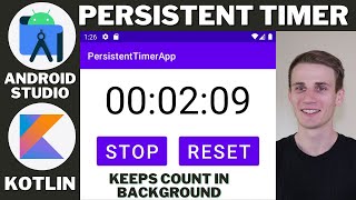 Persistent Timer Android Studio Kotlin Tutorial | Background Stopwatch screenshot 3