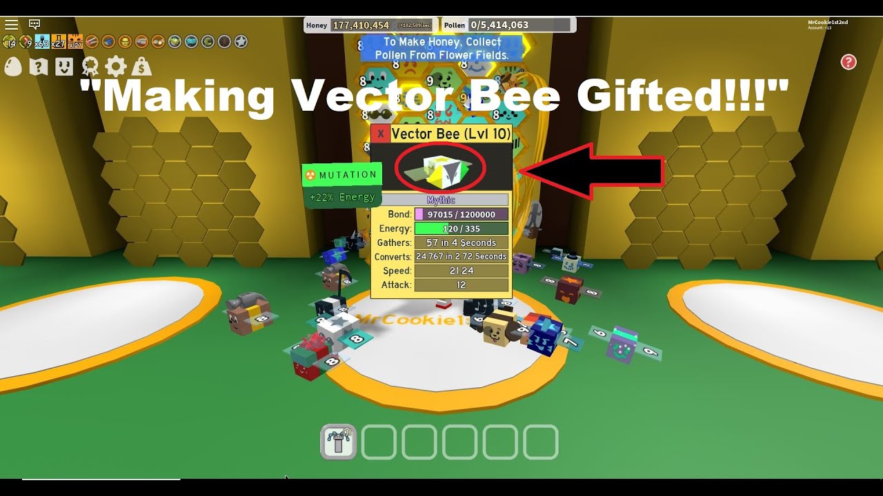 Making The Vector Bee Gifted Bee Swarm Simulator Roblox Youtube Making The Vector Bee Gifted Bee Swarm Simulator Roblox Youtube