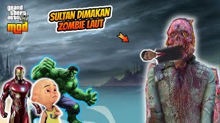 Menyelamatkan Sultan yang digeret Zombie Laut, Upin dan Iron Man dibantu Hulk Baik Hati, GTA5
