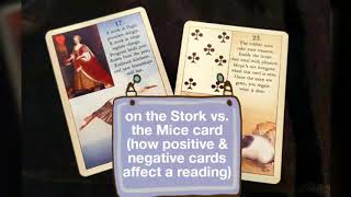 How positive & negative Lenormand cards affect meaning: The Stork & Mice