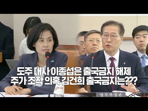 도주대사는 <strong>출국금지</strong> <strong>해제</strong>, 주가 조작 의혹 김건희 출국금지는???