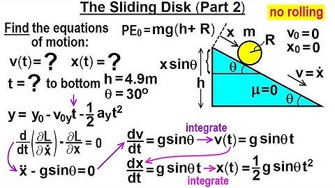 Physics 70 Principle of Least Action (16 of 27) The SLIDING Disk (Part 2)
