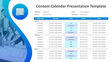 Content Calendar Presentation Template | Kridha Graphics