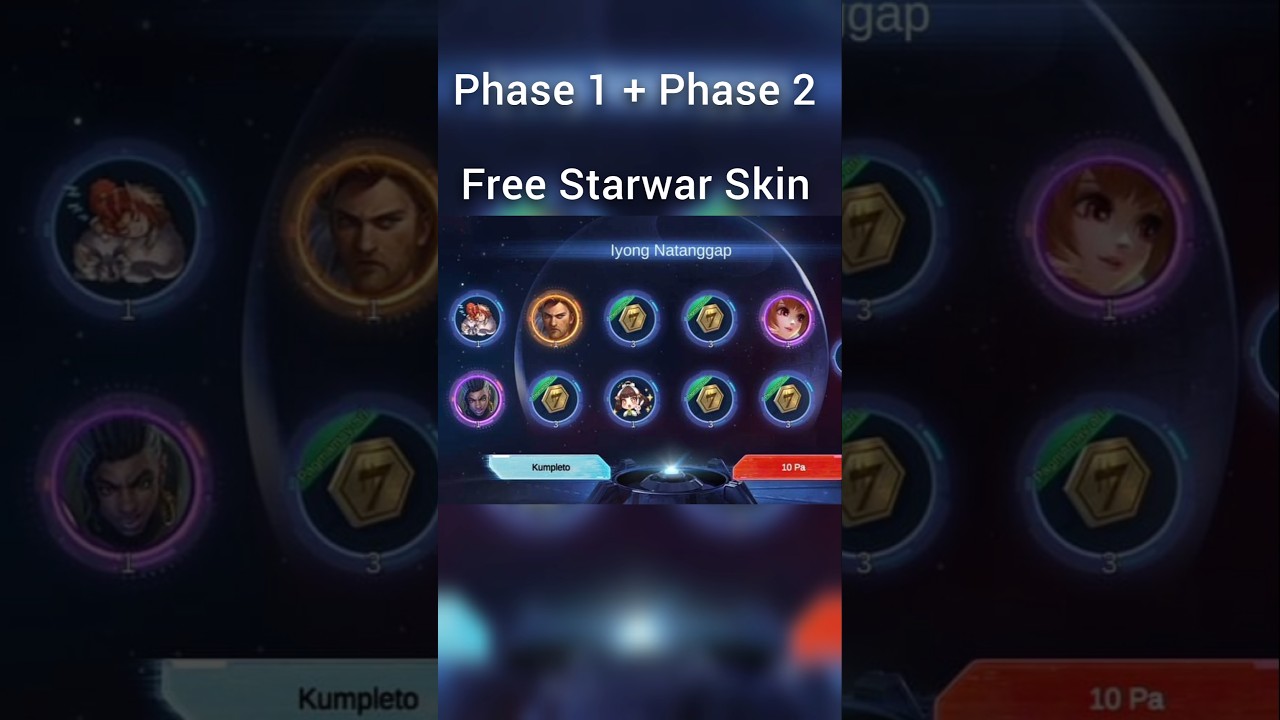 Phase 1 + Phase 2 = Free Starwar Skin✅️MLBB x Starwars 