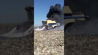 Se incendió una cosechadora en Bengolea, Cba.