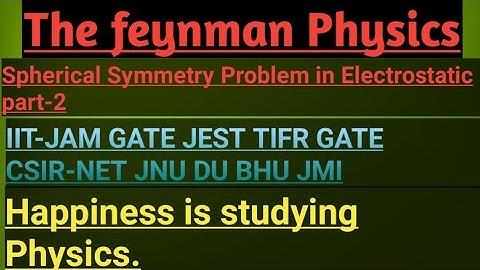 Spherical Symmetry Problem in electrostatic part-2 for IITJAM JEST TIFR GATE CSIR-NET JNU DU BHU
