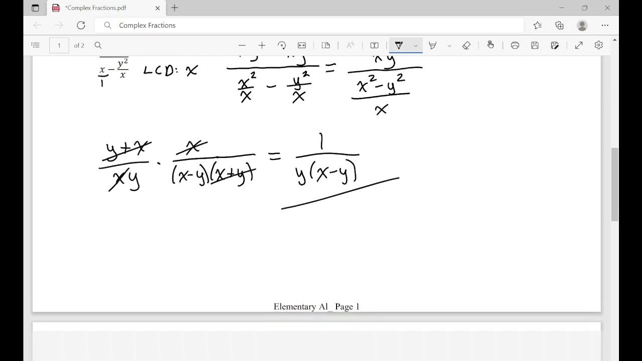 Complex fractions youtube