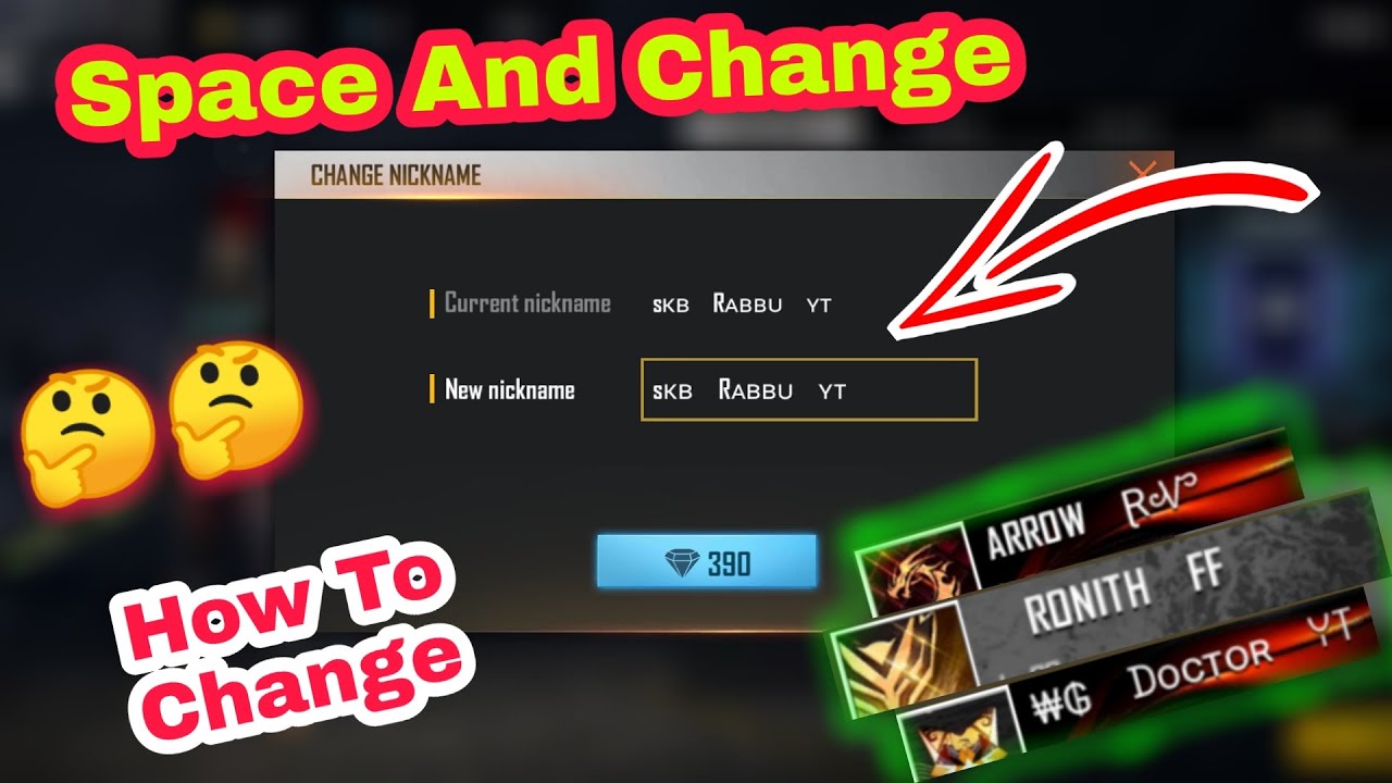 How To Change Free Fire Name In Space | Free Fire Name Ke ...
