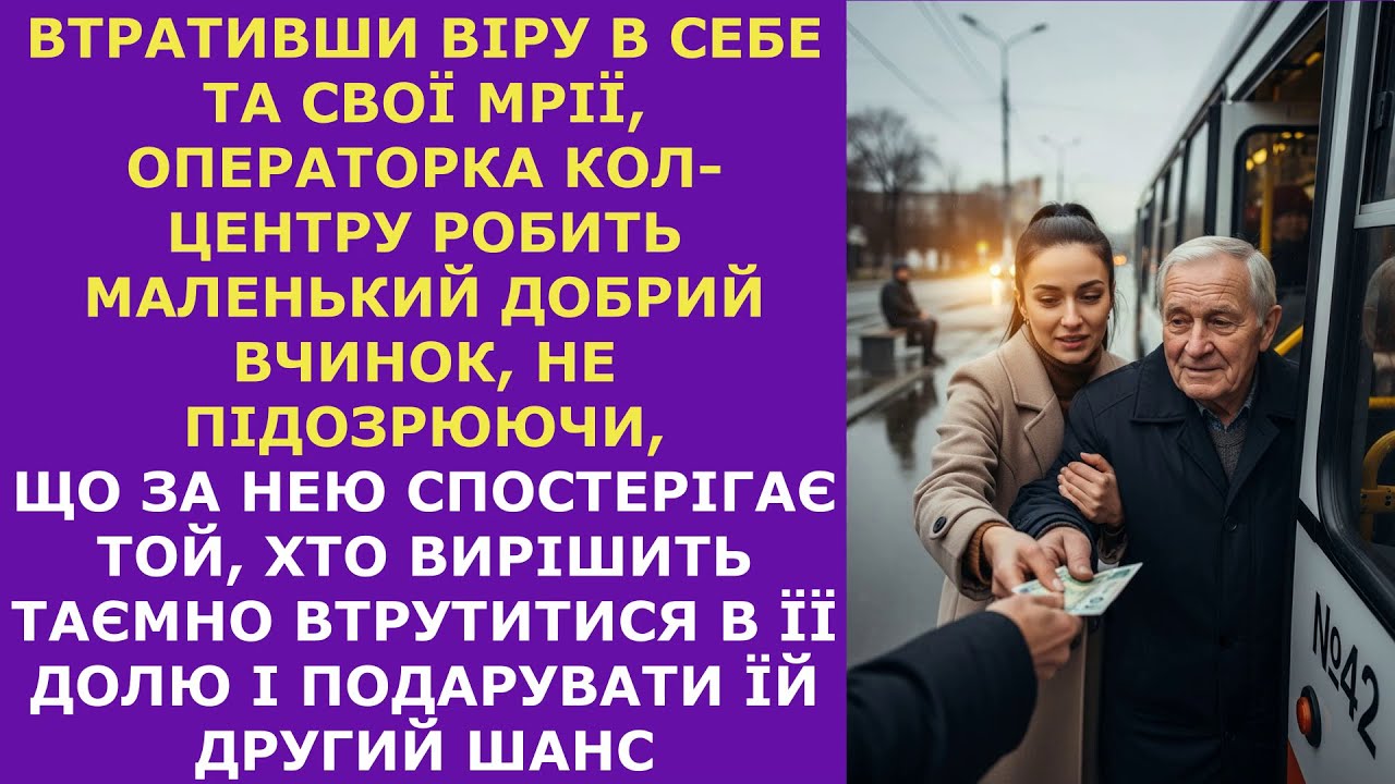Вона допомогла старому на зупинці… Але цей вчинок запустив ланцюг подій, який змінив усе її життя!