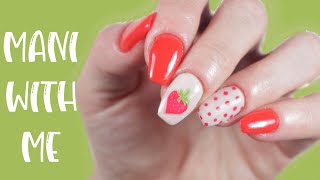 Mani With Me | Strawberry Red Dip Powder Nails - Revel Nail