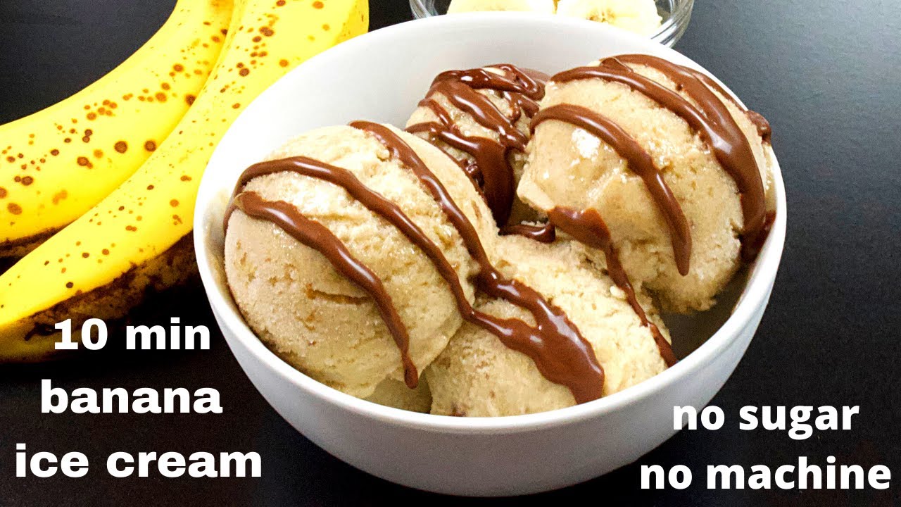 Homemade Banana Ice Cream, No Sugar, No Dairy, No Ice-Cream Machine, ice  cream, banana, no sugar